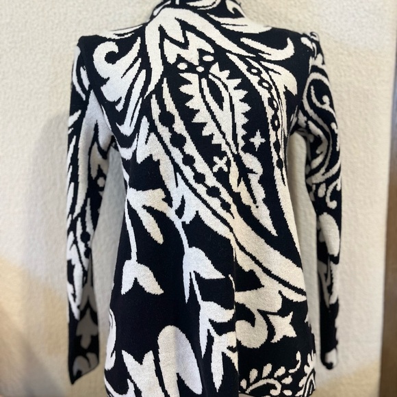 Scarlett Sweaters - Love Scarlett Black and White Cowl-Neck Sweater